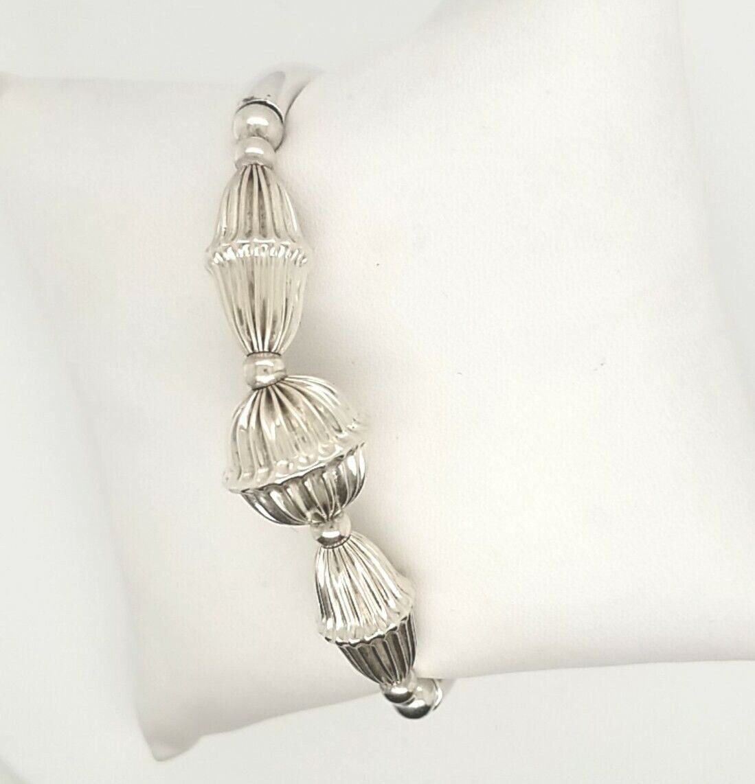 .925 Sterling Silver Fancy Bangle Bracelet 12.4g - Image 2