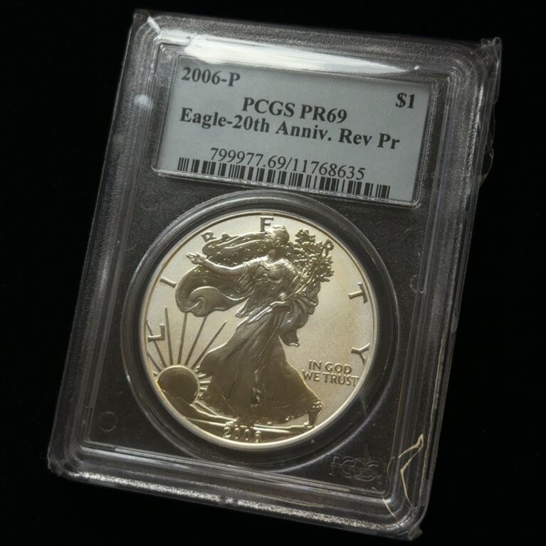 2006-P Reverse Proof American Silver Eagle PCGS PR69 20th Anniversary .999 Fine