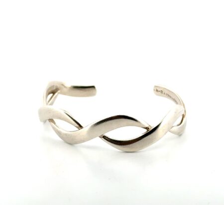 6.25” Mexico 925 Sterling Silver Infinity Braided Twist Cuff Bracelet 23g