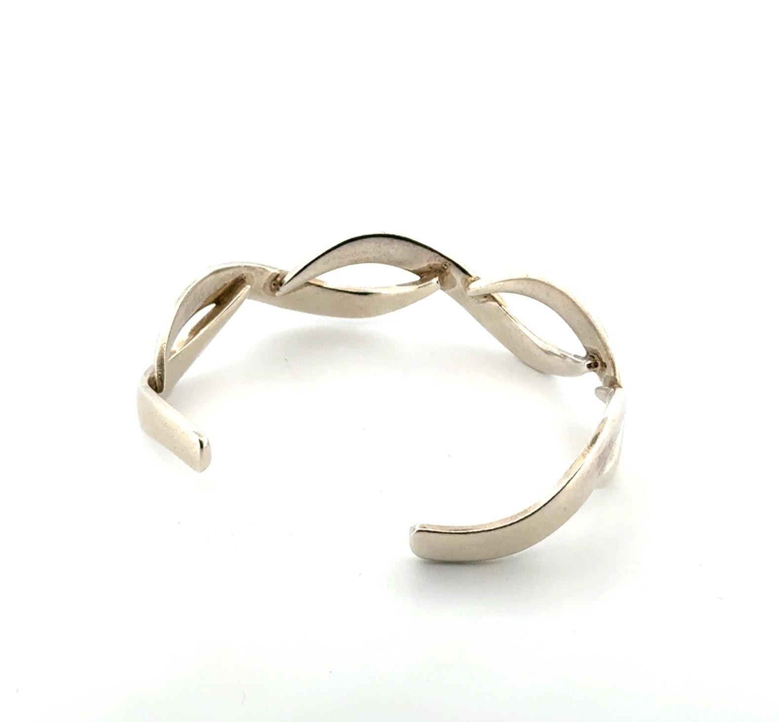 6.25” Mexico 925 Sterling Silver Infinity Braided Twist Cuff Bracelet 23g - Image 3
