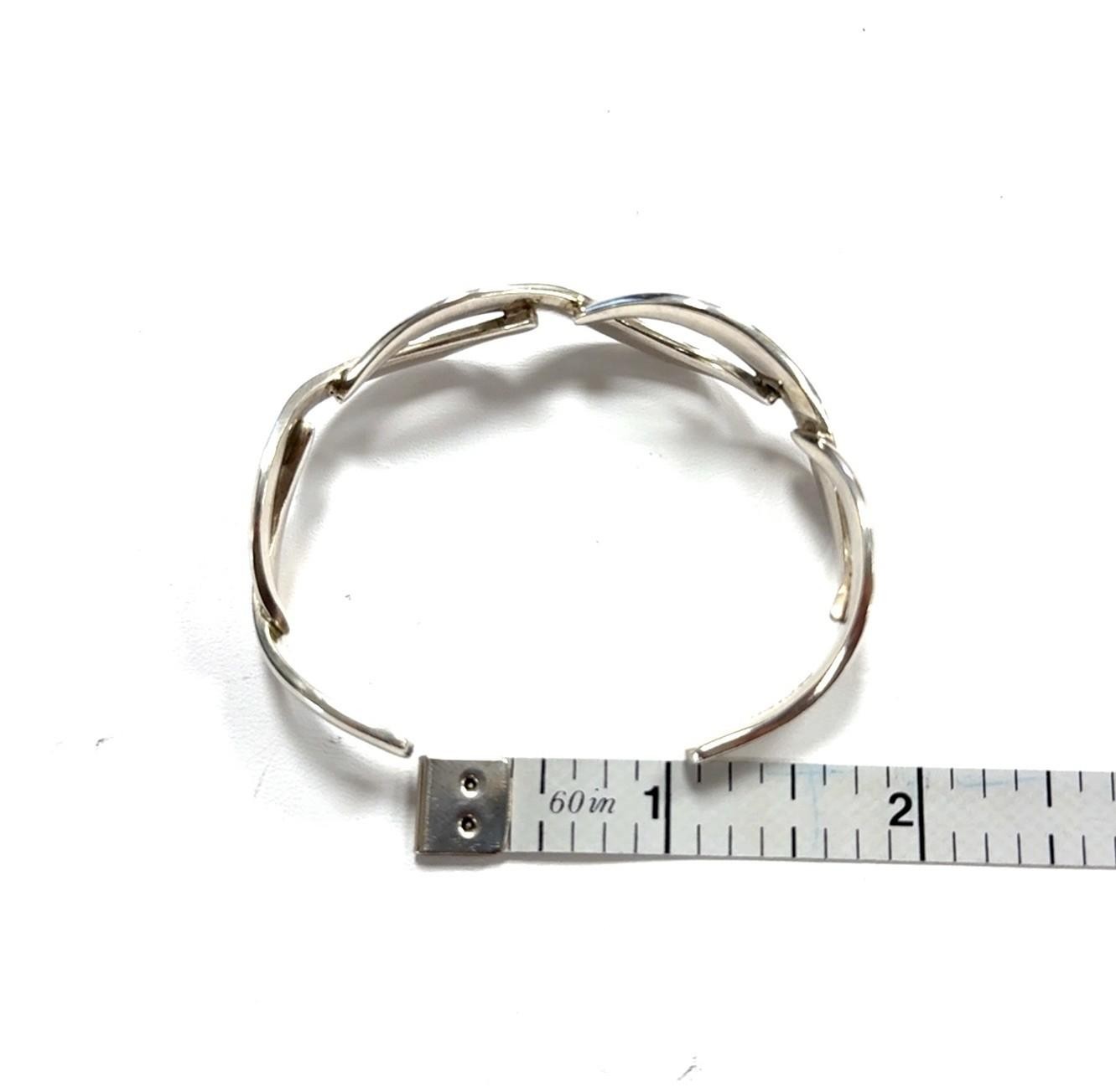 6.25” Mexico 925 Sterling Silver Infinity Braided Twist Cuff Bracelet 23g - Image 8