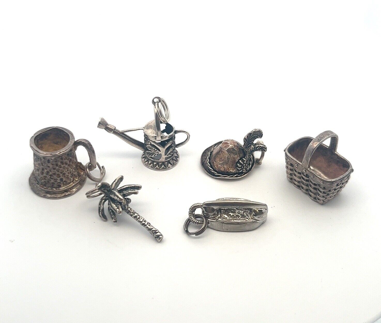 Lot of 6 Vintage Charms - 925 Sterling Silver - Total Weight: 24.4g