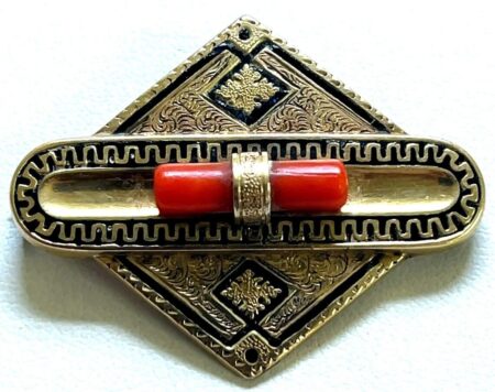 Vintage 14k Gold Filled with Coral Pin/ Pendant 7.0 Grams