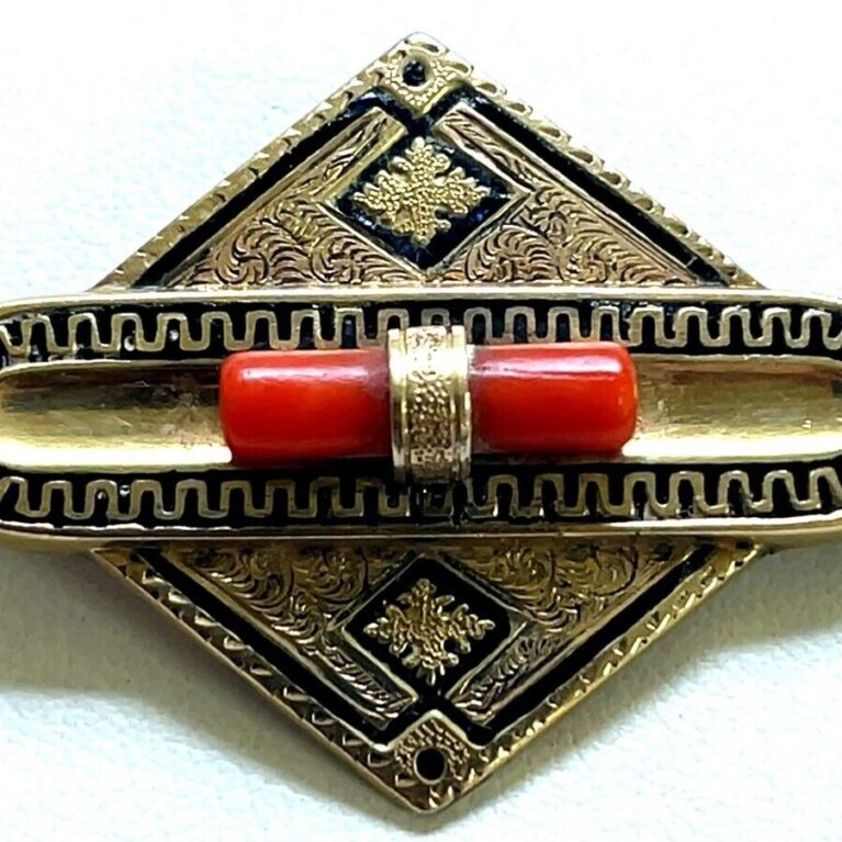 Vintage 14k Gold Filled with Coral Pin/ Pendant 7.0 Grams