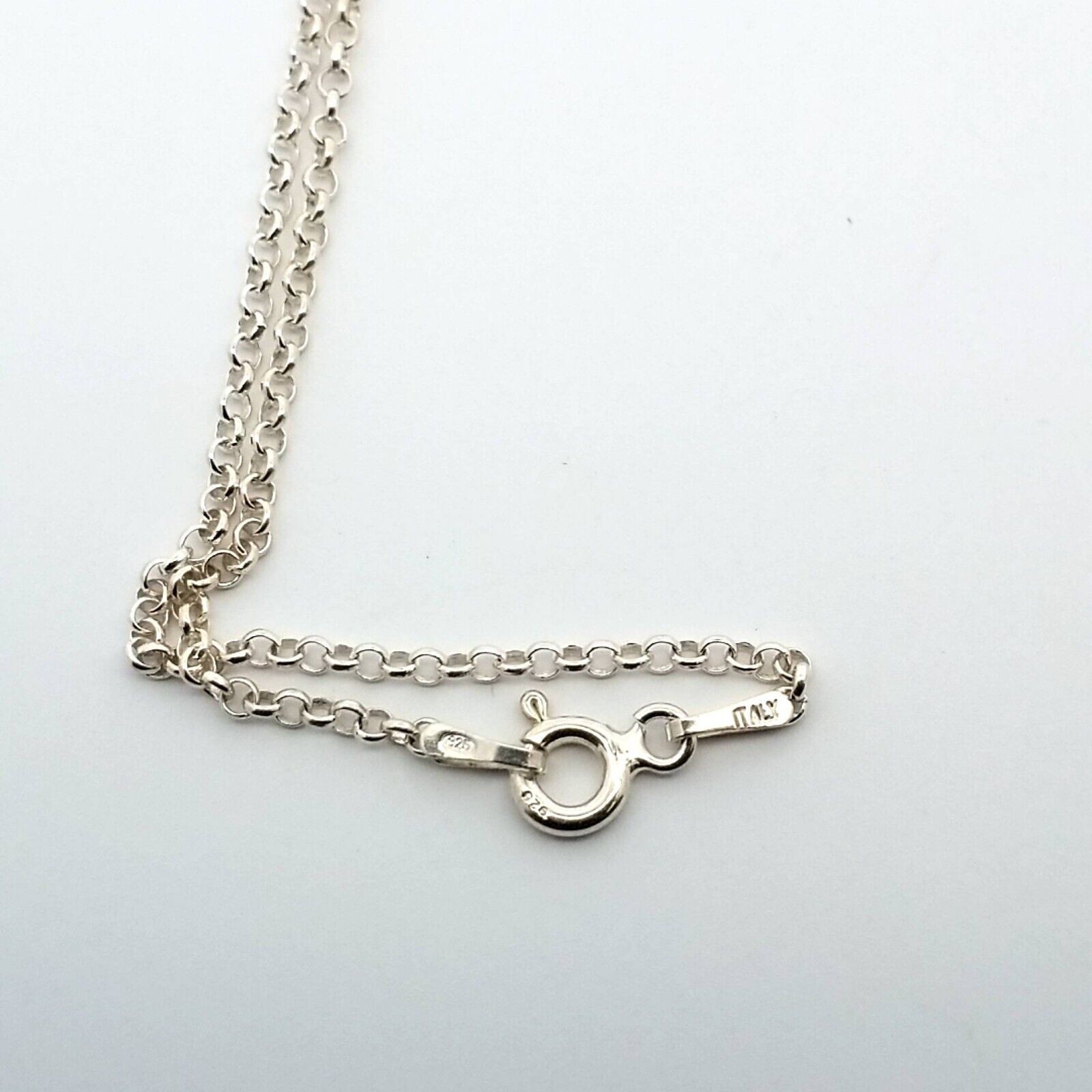 Sterling Silver & Blue Topaz Cross Pendant on 18" Sterling Chain 6.9 Grams - Image 5