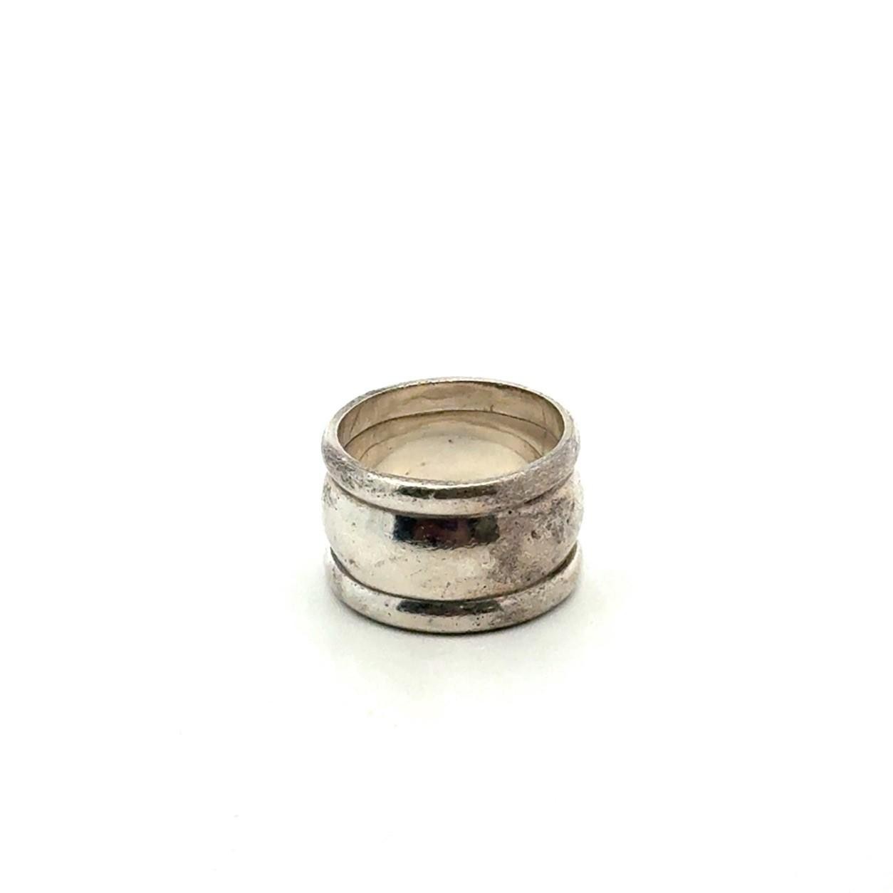 .925 Sterling Silver Cigar Band Ring, Size-7, 9.2g - Image 6