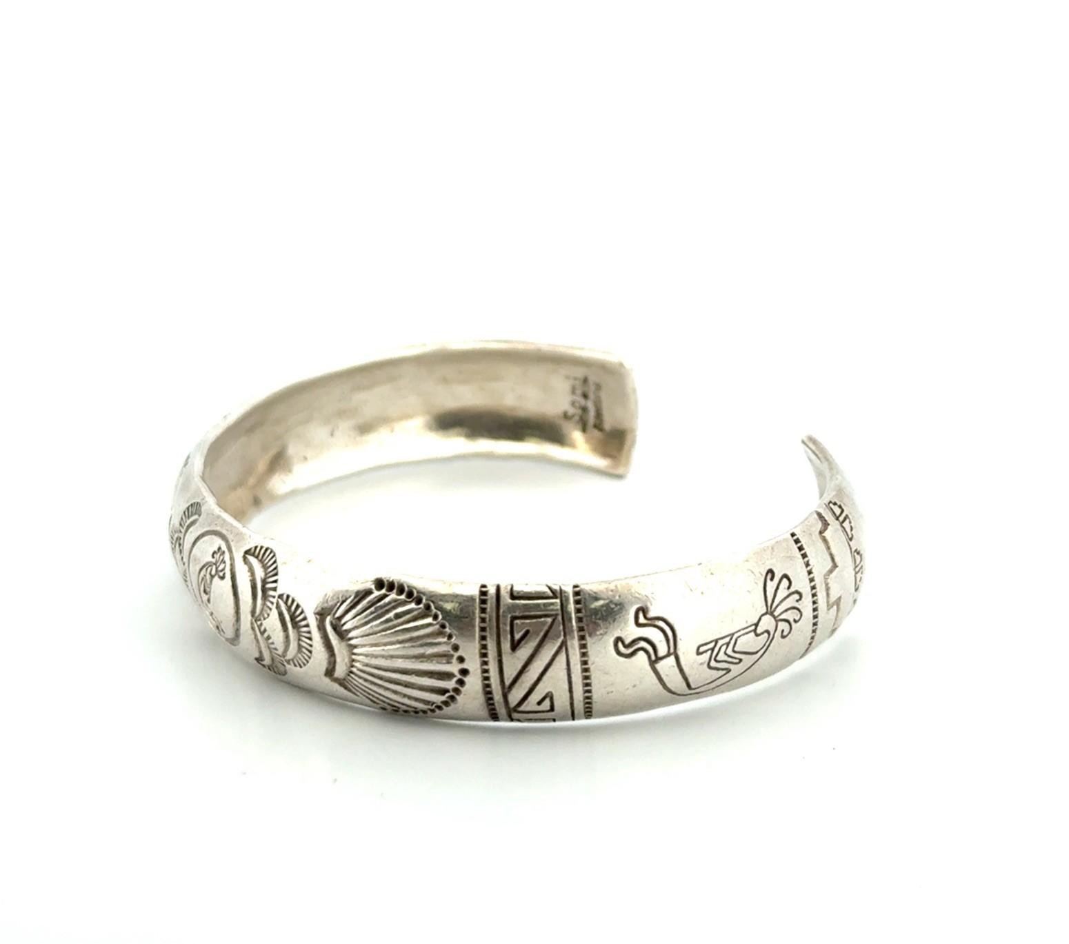 7” Sami Betonie 925 Sterling Silver Kokopelli Cuff Bracelet 25.3g - Image 2