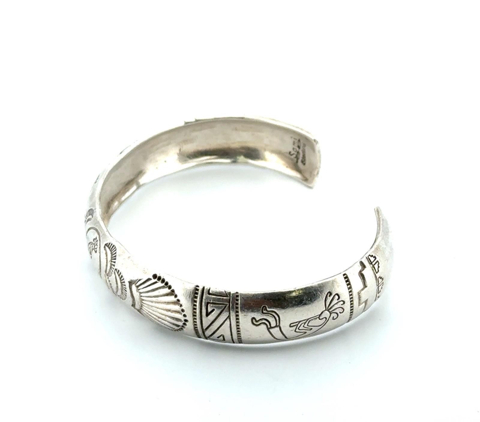 7” Sami Betonie 925 Sterling Silver Kokopelli Cuff Bracelet 25.3g - Image 6
