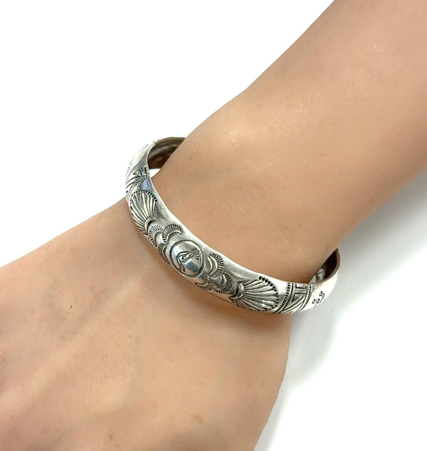 7” Sami Betonie 925 Sterling Silver Kokopelli Cuff Bracelet 25.3g - Image 8