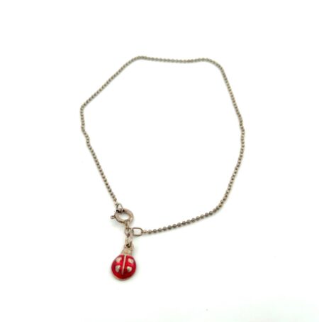 8.5” Avon 925 Sterling Silver Lady Bug Charm Ankle Bracelet 1.6g