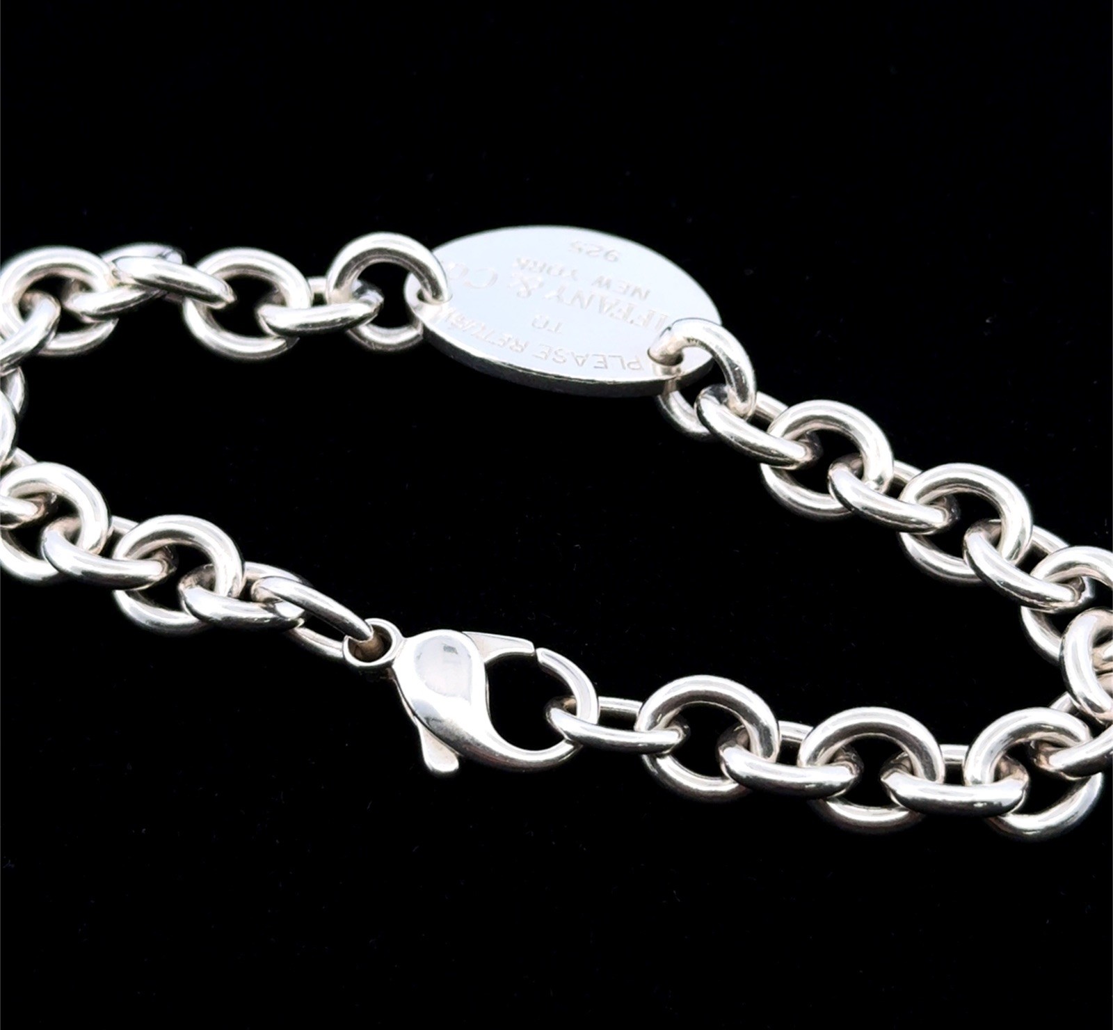 7” Tiffany & Co. 925 Sterling Silver Return To Tiffany Chain Link Bracelet 27.6g - Image 4