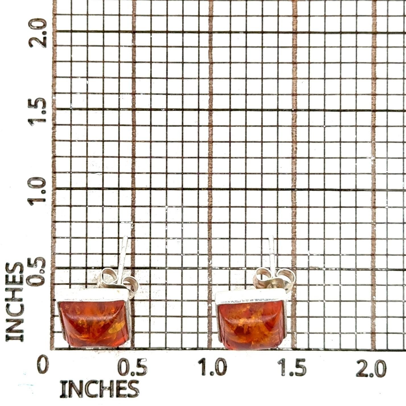 .925 Sterling Silver Baltic Amber Earring Studs, 2.8g - Image 7