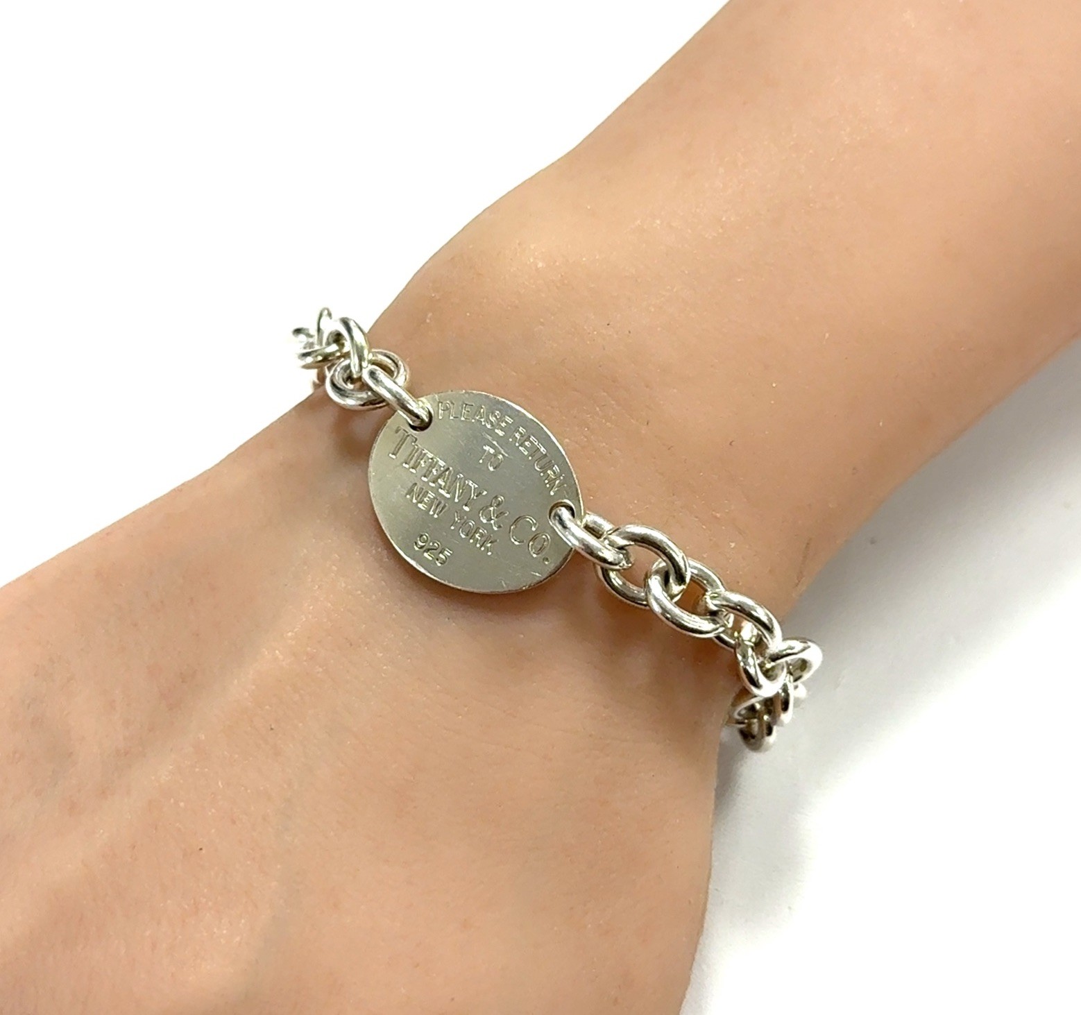 7” Tiffany & Co. 925 Sterling Silver Return To Tiffany Chain Link Bracelet 27.6g - Image 6