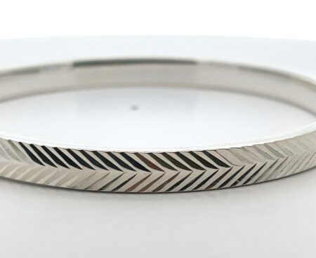 Diamond Cut Bangle in .925 Sterling Silver 8” Bracelet 9.9 Grams Made in Turkey