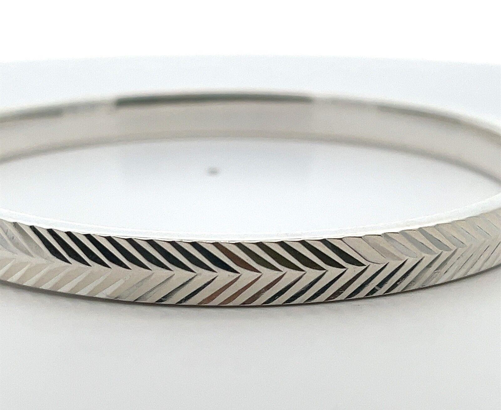 Diamond Cut Bangle in .925 Sterling Silver 8” Bracelet 9.9 Grams Made in Turkey