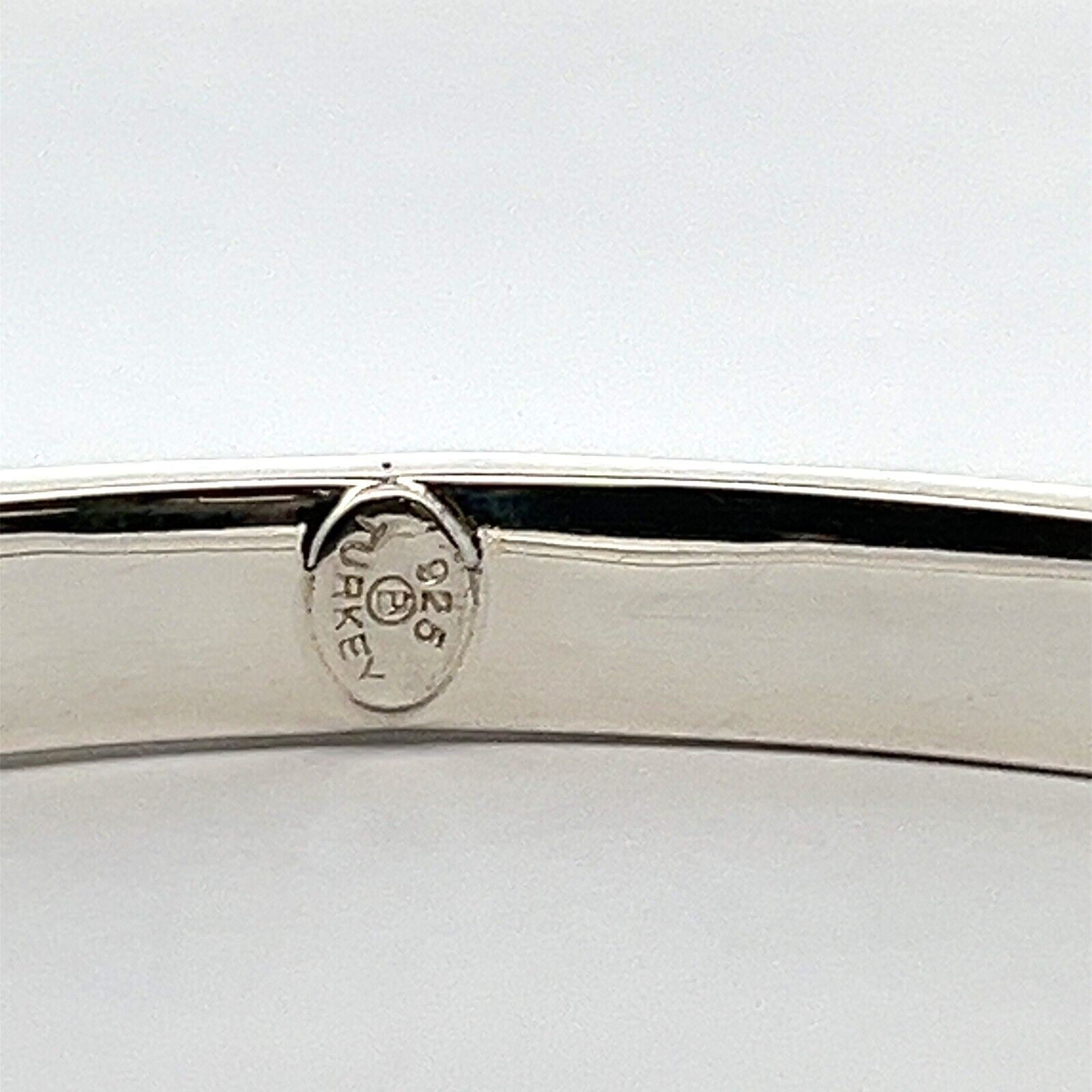 Diamond Cut Bangle in .925 Sterling Silver 8” Bracelet 9.9 Grams Made in Turkey - Image 3