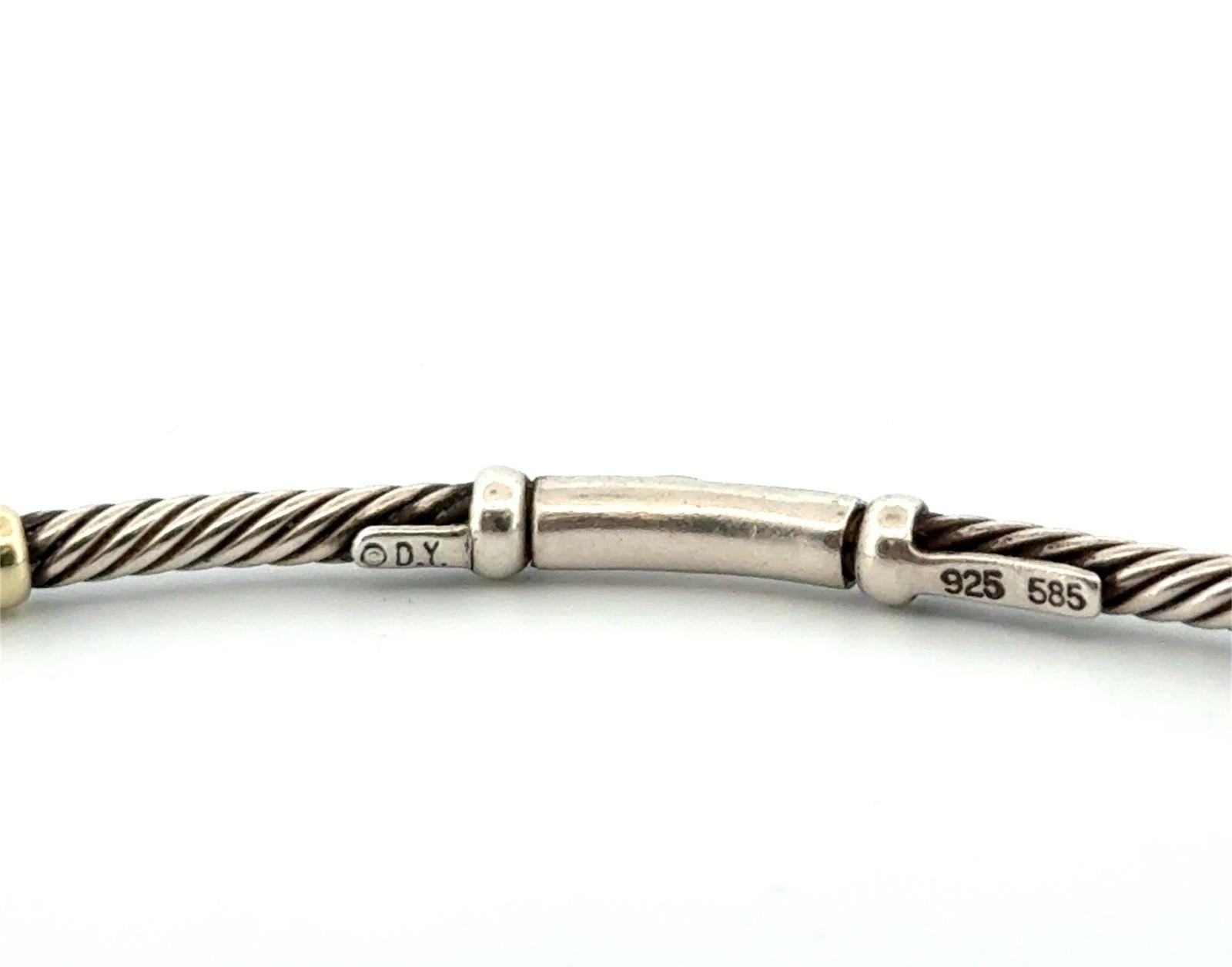 15” David Yurman Hampton Cable Choker Necklace 925 Sterling & 14k Gold w/ Box - Image 4
