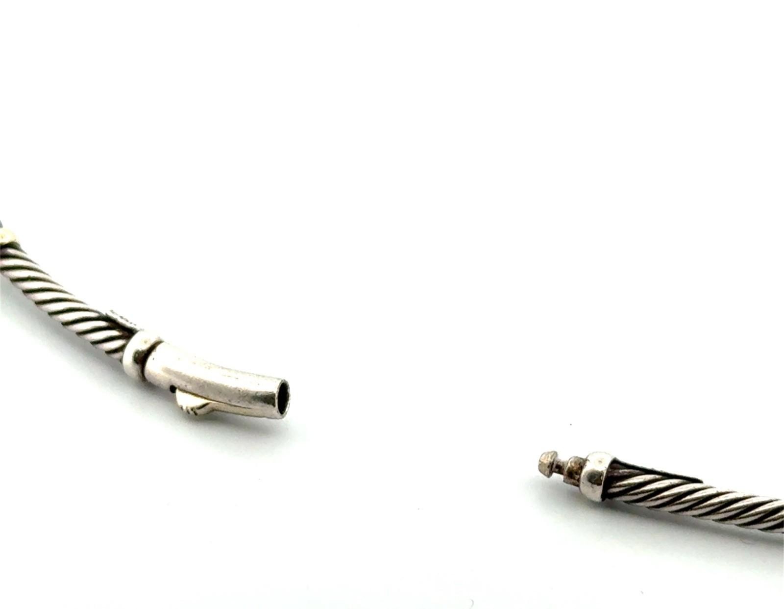15” David Yurman Hampton Cable Choker Necklace 925 Sterling & 14k Gold w/ Box - Image 6