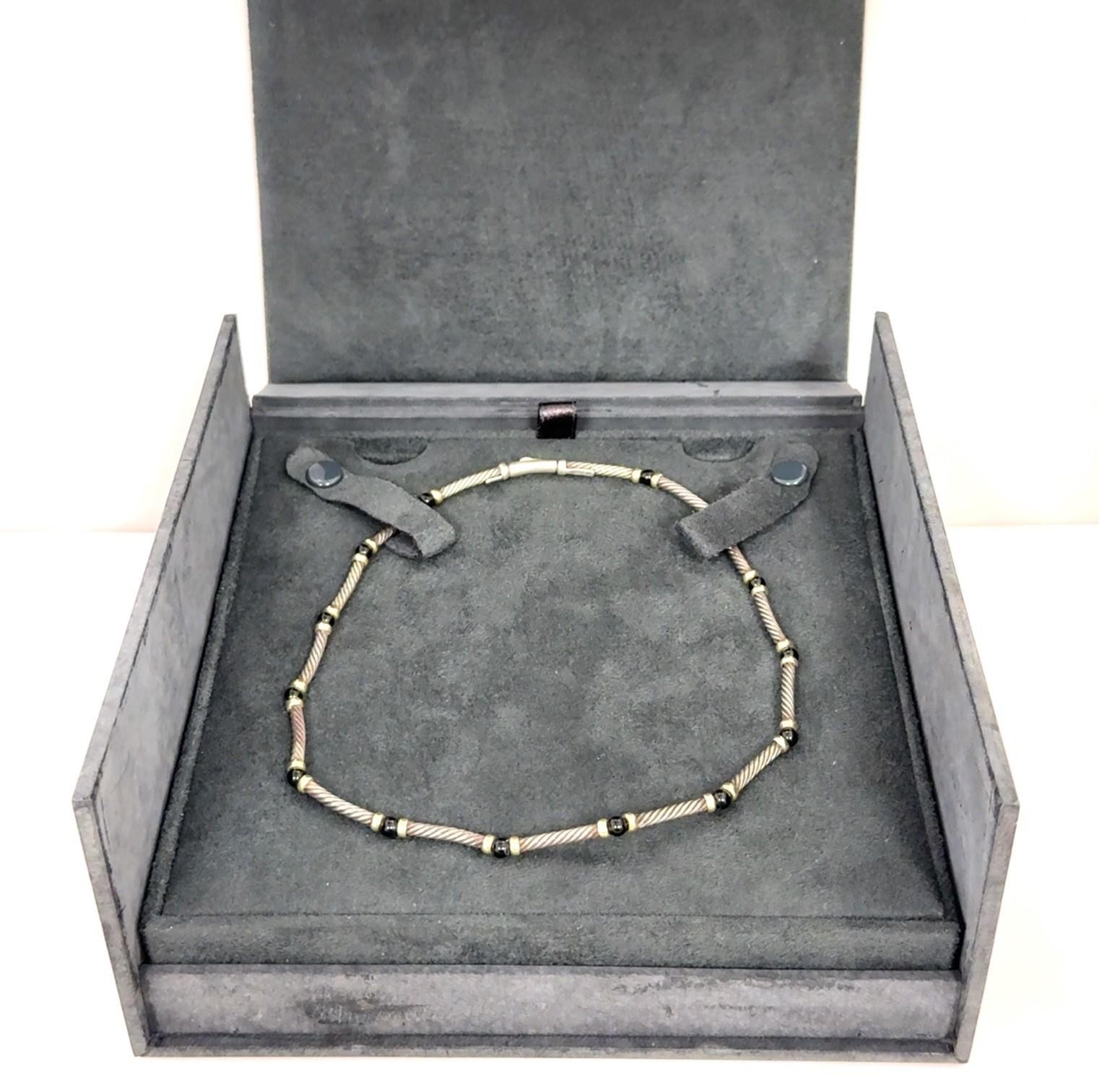 15” David Yurman Hampton Cable Choker Necklace 925 Sterling & 14k Gold w/ Box - Image 7