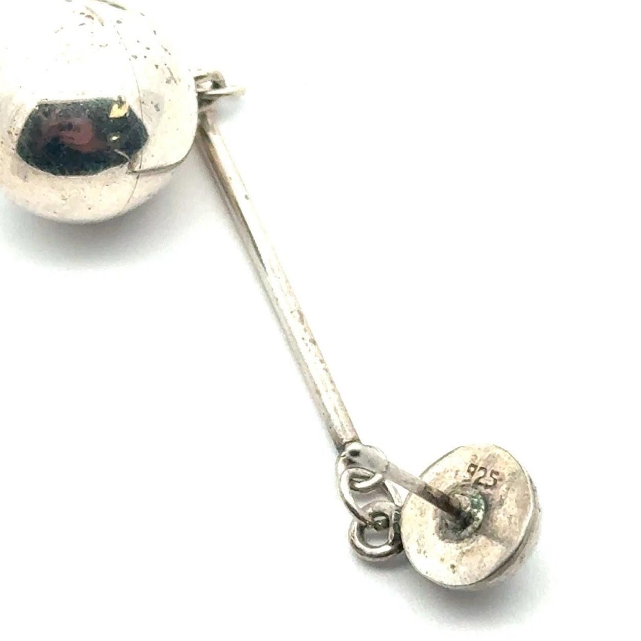 .925 Sterling Silver Ball Drop Earrings, 6.2g - Image 5