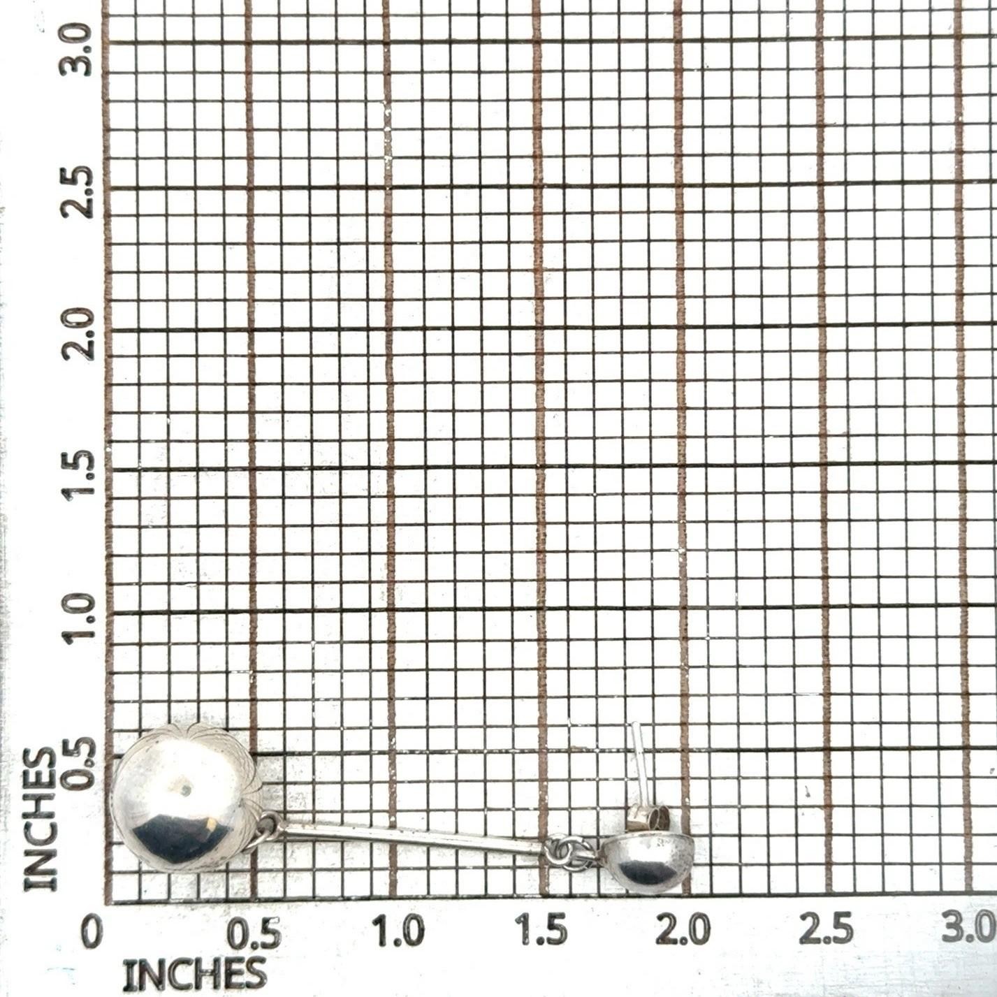 .925 Sterling Silver Ball Drop Earrings, 6.2g - Image 8