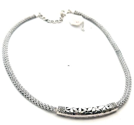 16-18” Annika Witt .925 Sterling Silver Woven Necklace, Adjustable, 35.0g