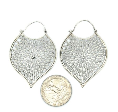 .925 Sterling Cutout Petal Earrings, 8.7g