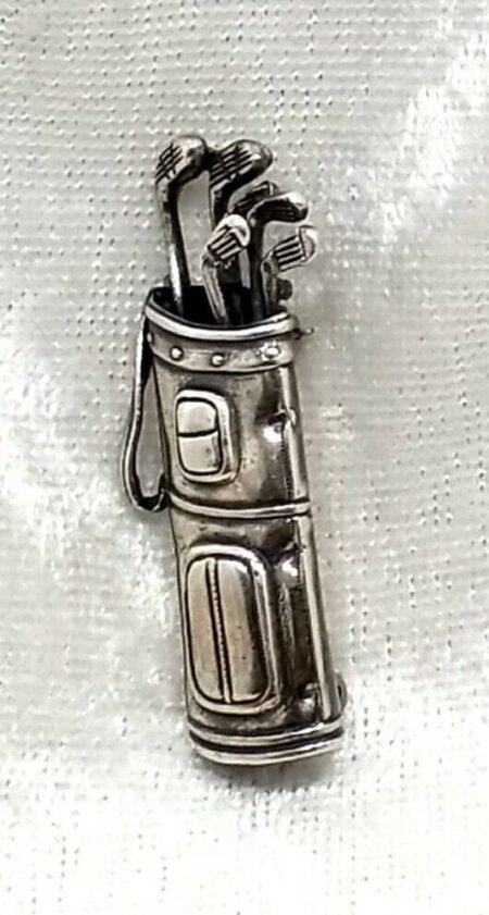 Vintage Beau Sterling Silver Golf Club Bag Pin/Brooch