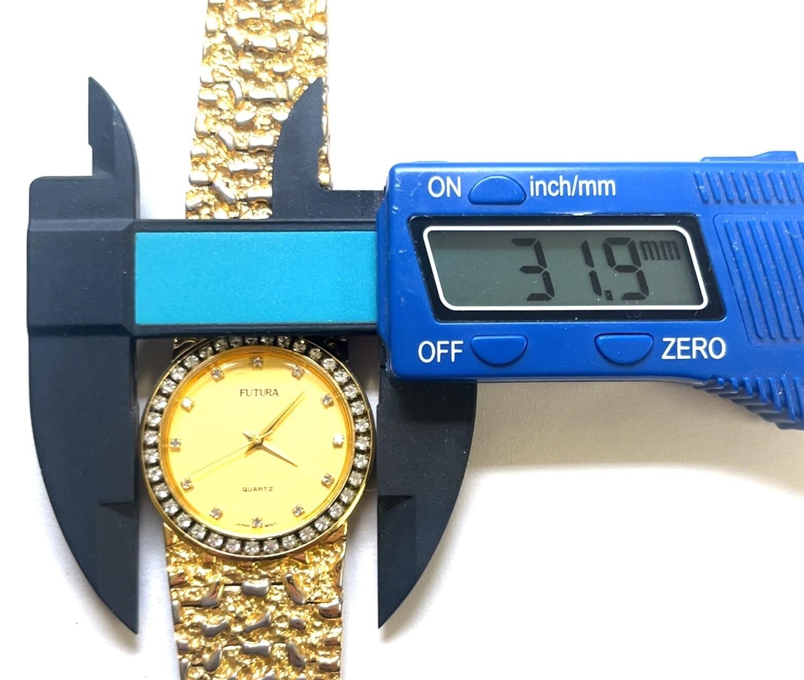 32mm Futura Ladies Quartz Gold Nugget Stainless Steel Wristwatch w/ New Battery - Image 9