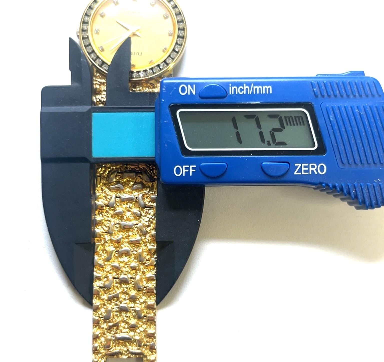 32mm Futura Ladies Quartz Gold Nugget Stainless Steel Wristwatch w/ New Battery - Image 11