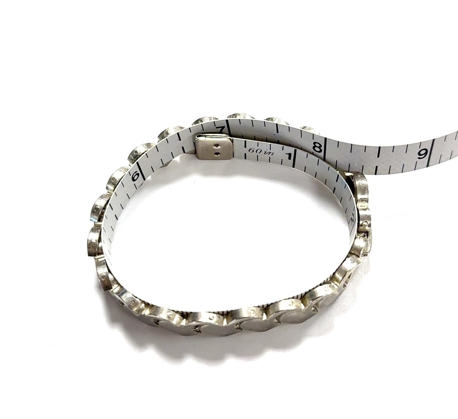 6.75” Interlocking Heart Link 925 Sterling Silver Bracelet 29.5g - Image 6