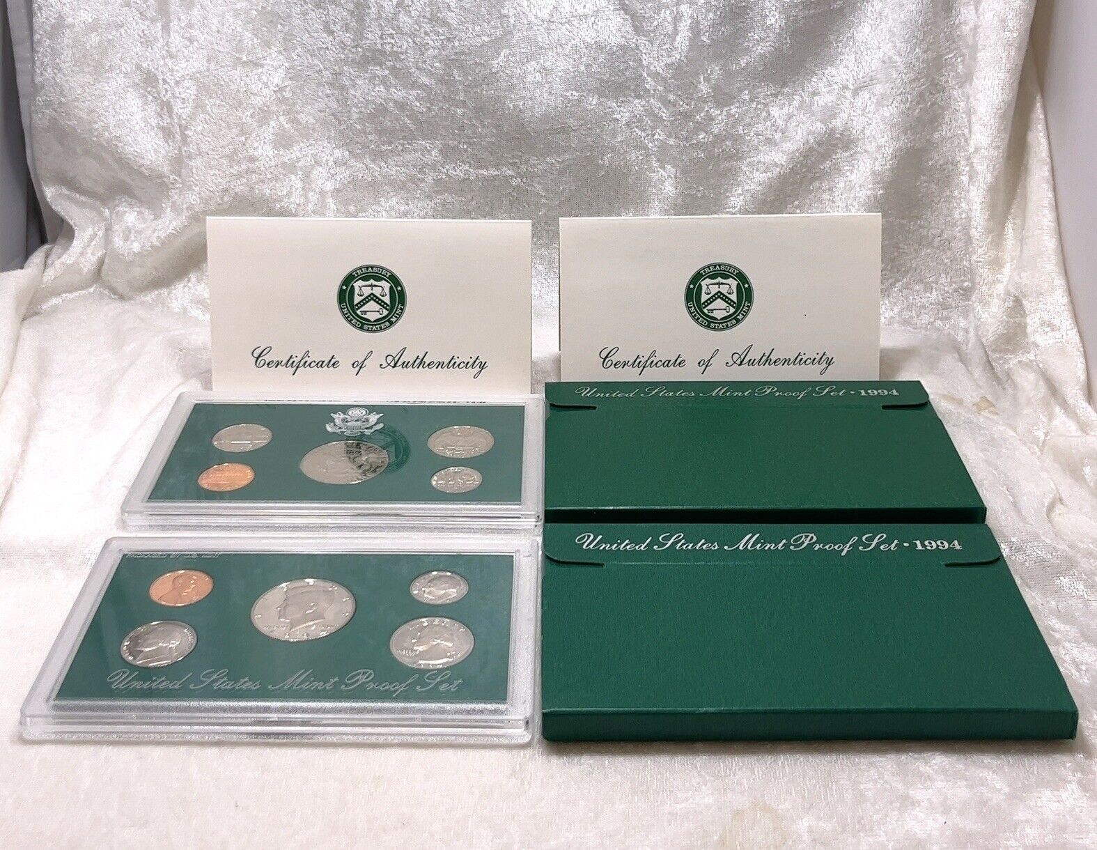 Lot of Two (2) 1994 US Mint Proof Sets 5-Coin Sets (10 Coins Total)