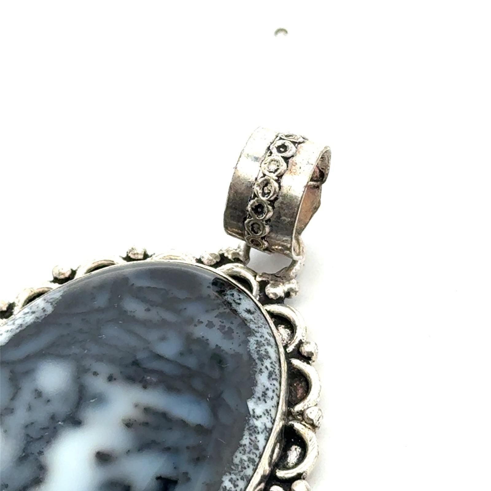 .925 Sterling Silver Dendrite Agate Pendant, 25.0g - Image 9
