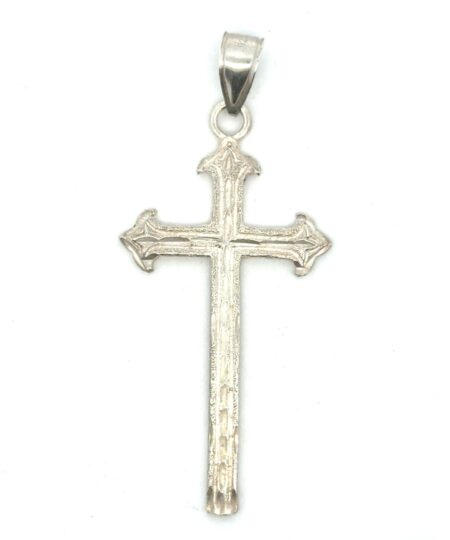.925 Sterling Silver Engraved Cross Pendant, 5.6g