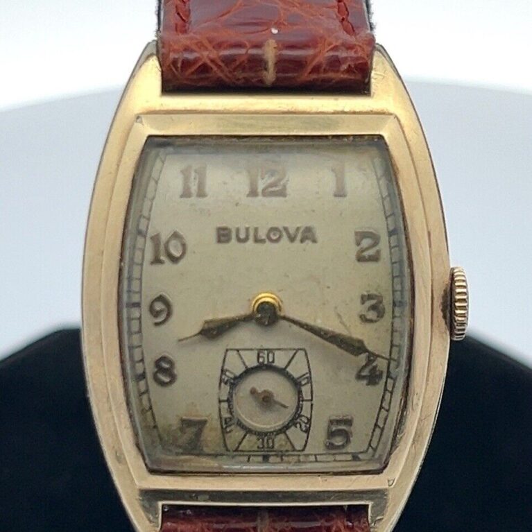 27mm Vintage Bulova 10k RGP Bezel Manual Winding 10AX 15J Movement Men’s Watch