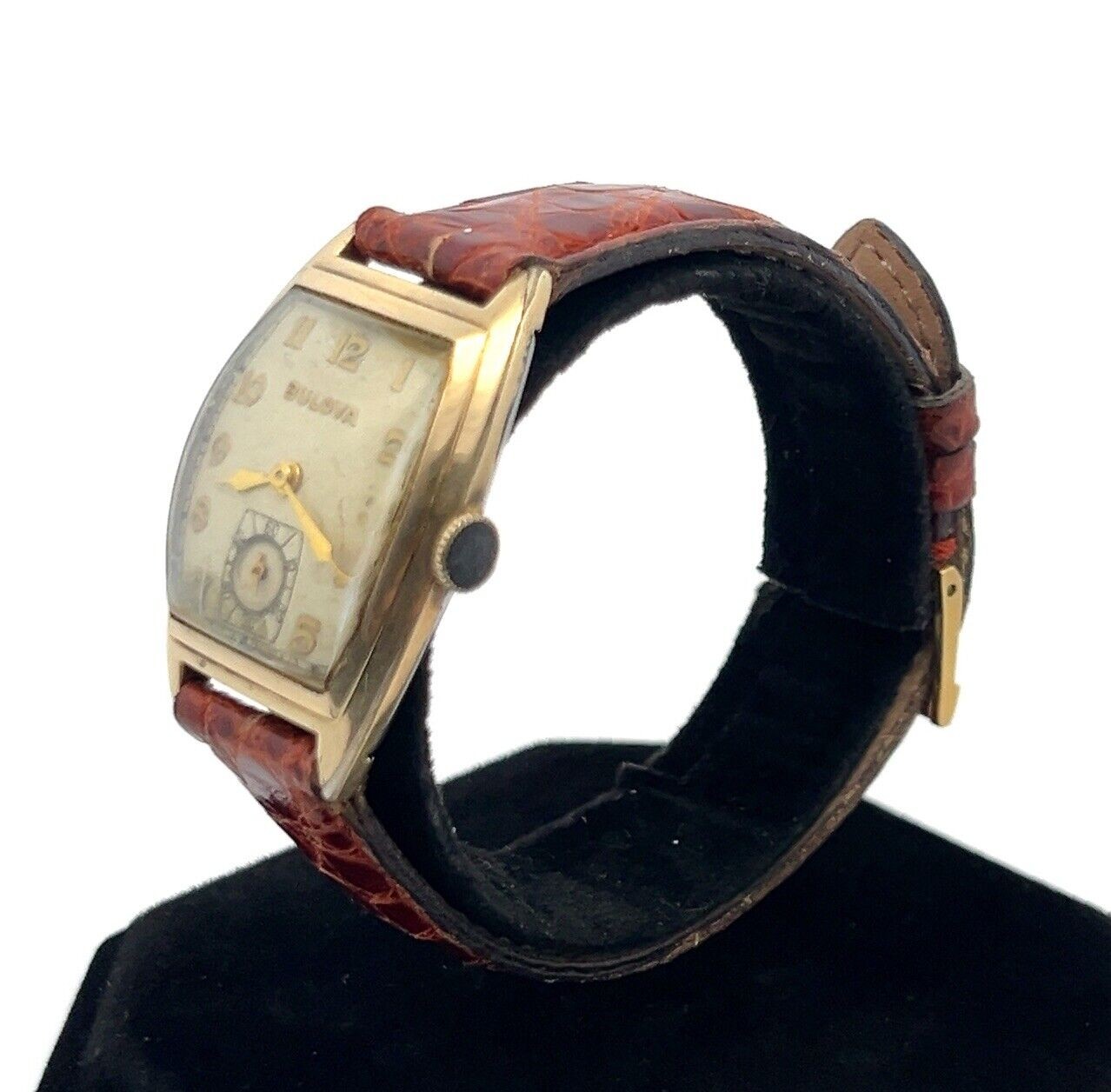 27mm Vintage Bulova 10k RGP Bezel Manual Winding 10AX 15J Movement Men’s Watch - Image 2