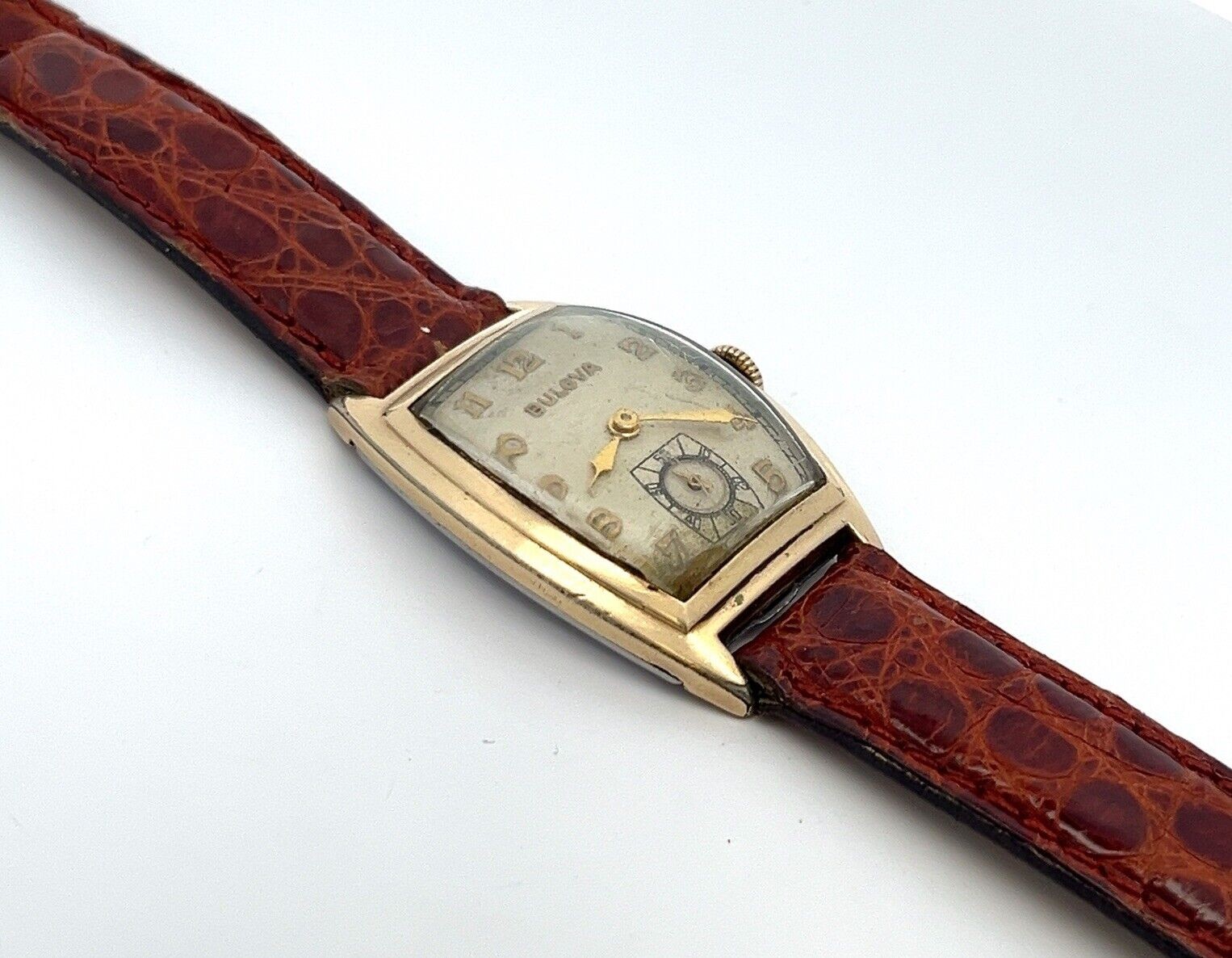 27mm Vintage Bulova 10k RGP Bezel Manual Winding 10AX 15J Movement Men’s Watch - Image 3