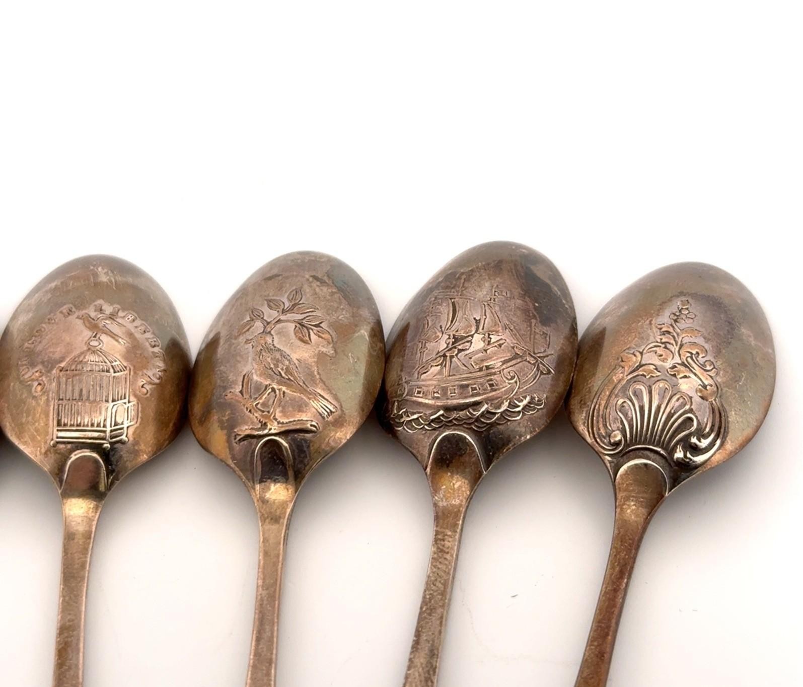 Set of 6 - TB&S Bradbury & Sons Sheffield 1946 Demitasse Spoon Set w/ Orig Box - Image 4