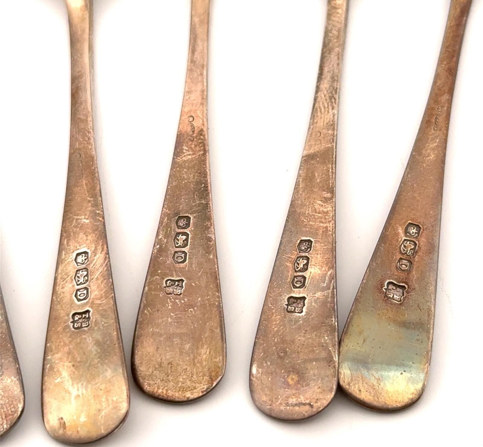 Set of 6 - TB&S Bradbury & Sons Sheffield 1946 Demitasse Spoon Set w/ Orig Box - Image 7