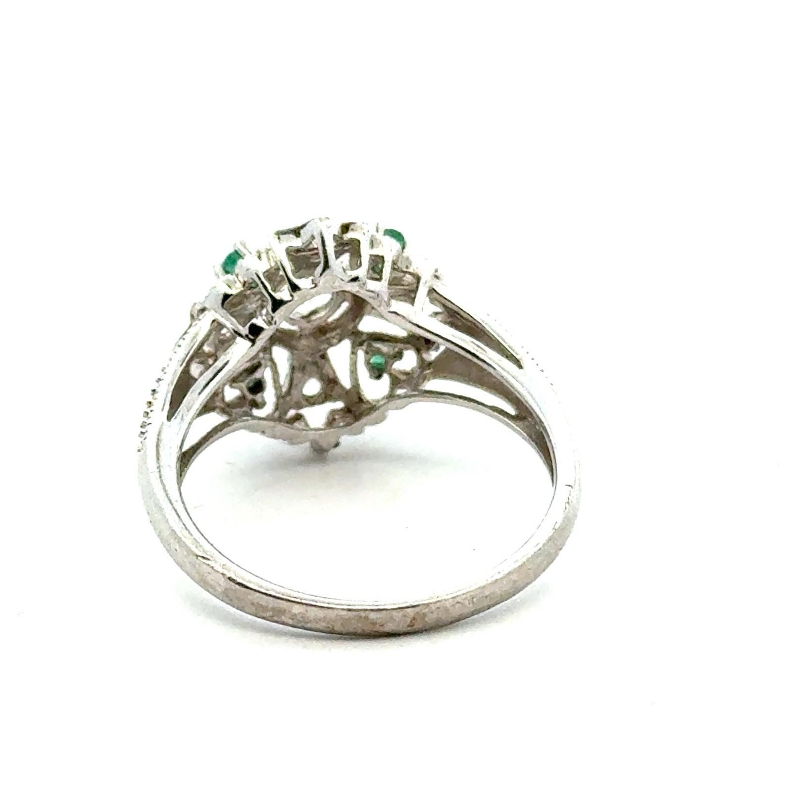Concord Connection 925 Ster. Silver Emerald White Topaz Irish Prayer Ring Size 8 - Image 9
