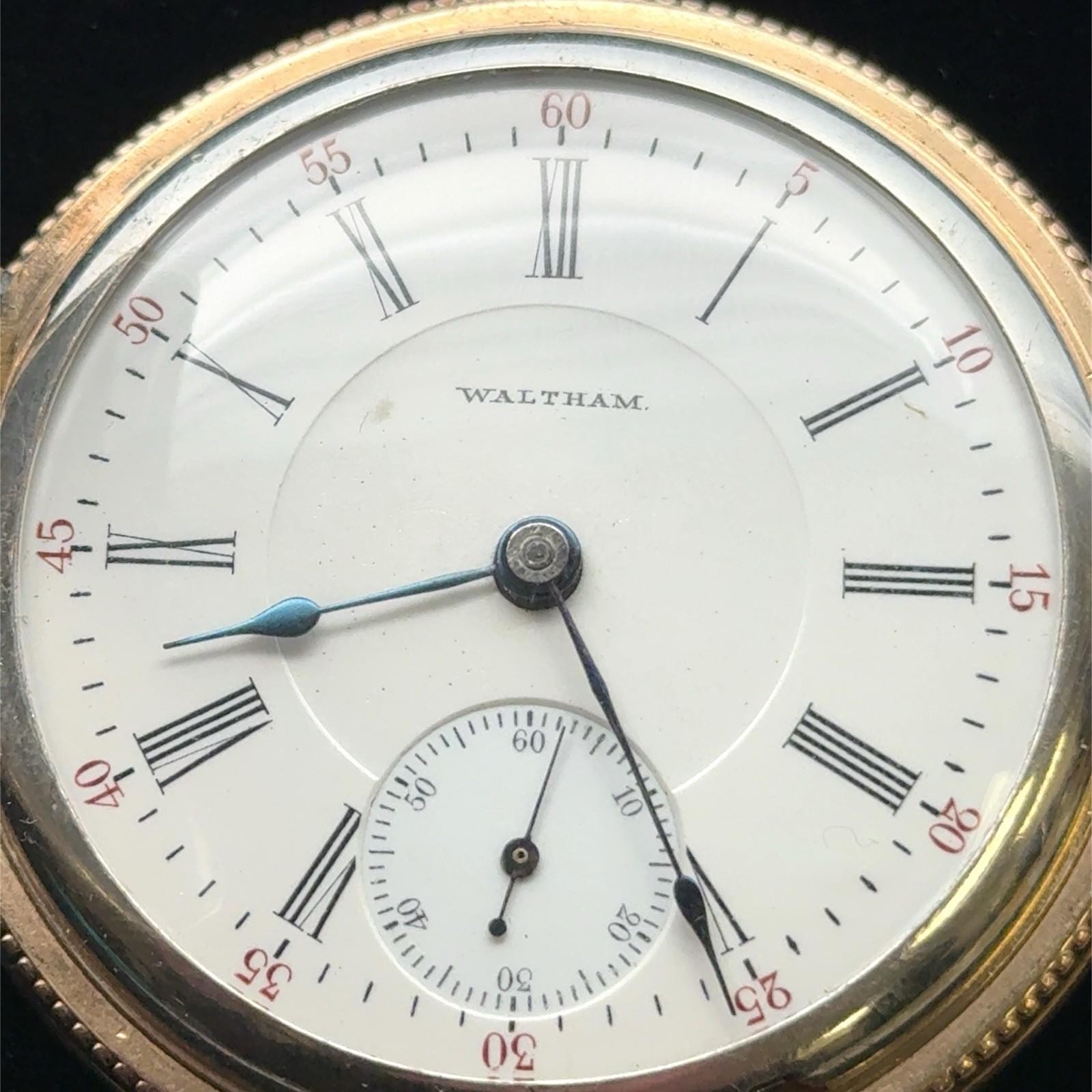 Vintage Waltham 17 Jewel .925 Sterling Silver Case, Flower Inlay Pocket Watch - Image 3