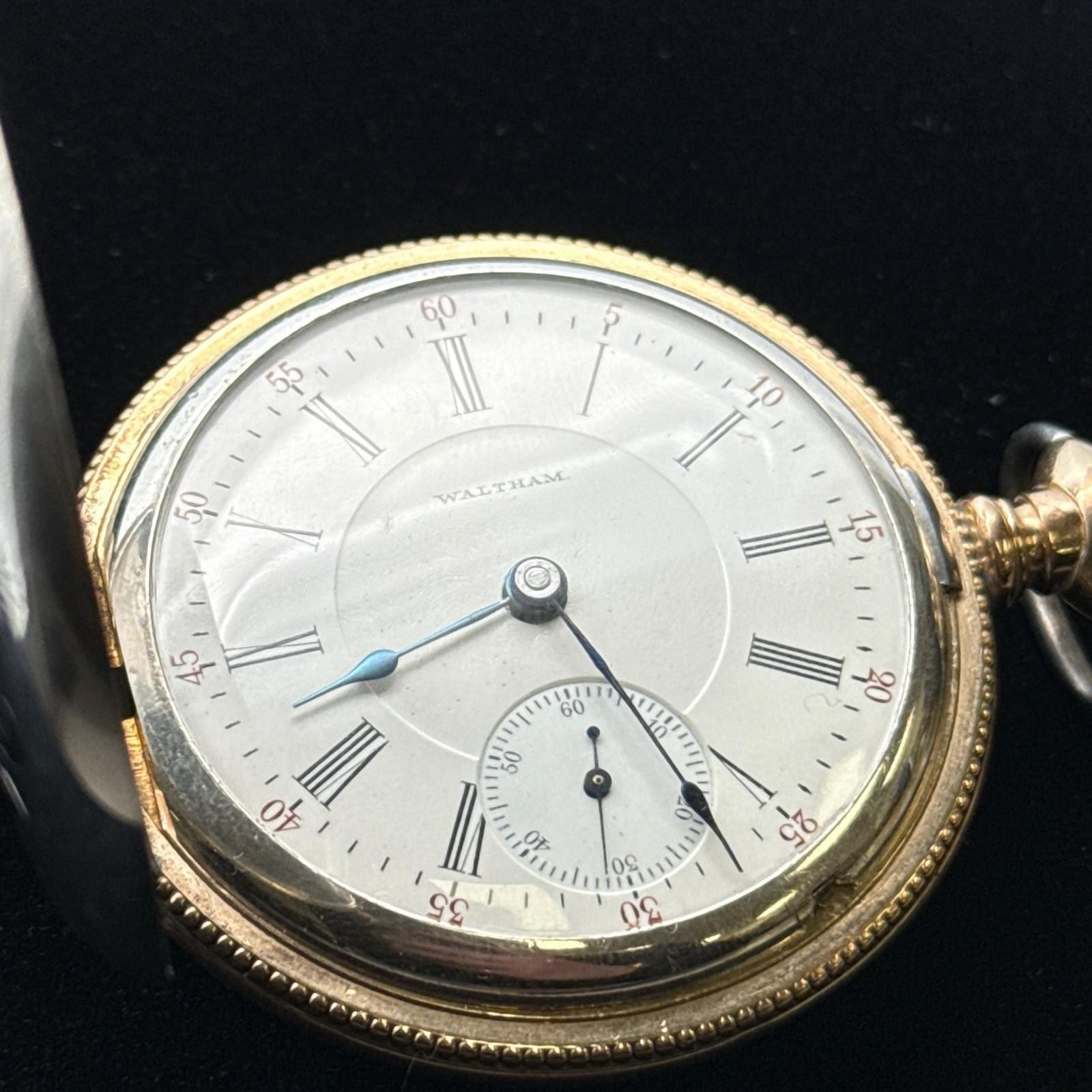 Vintage Waltham 17 Jewel .925 Sterling Silver Case, Flower Inlay Pocket Watch - Image 11