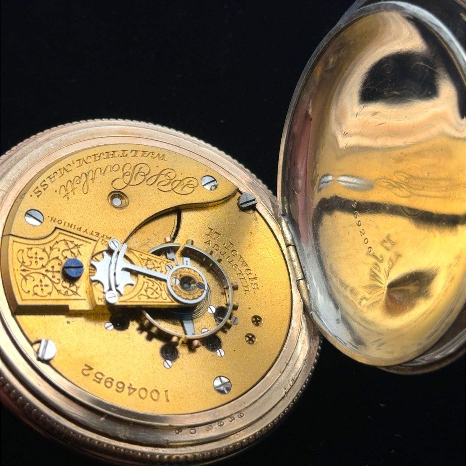 Vintage Waltham 17 Jewel .925 Sterling Silver Case, Flower Inlay Pocket Watch - Image 14