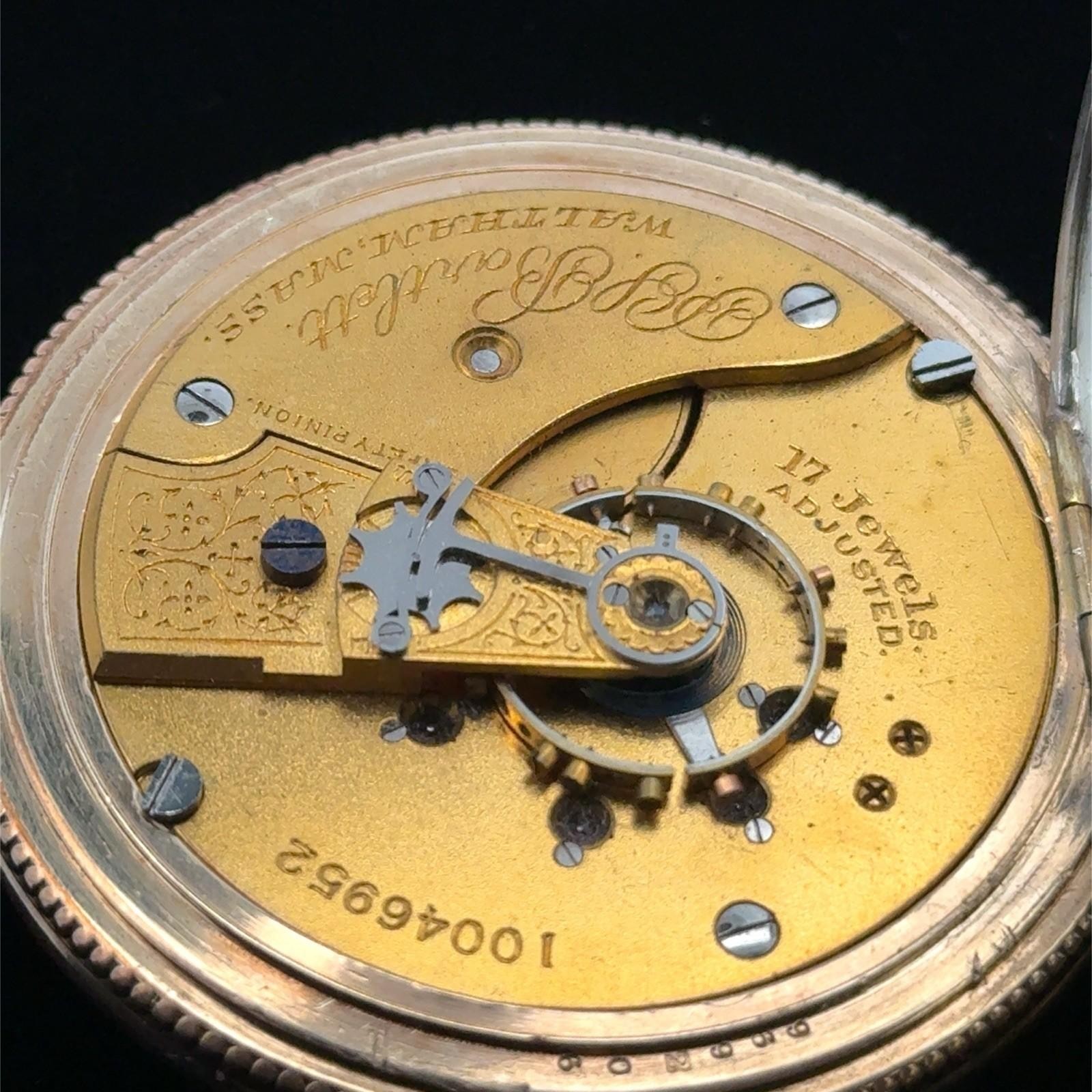 Vintage Waltham 17 Jewel .925 Sterling Silver Case, Flower Inlay Pocket Watch - Image 17