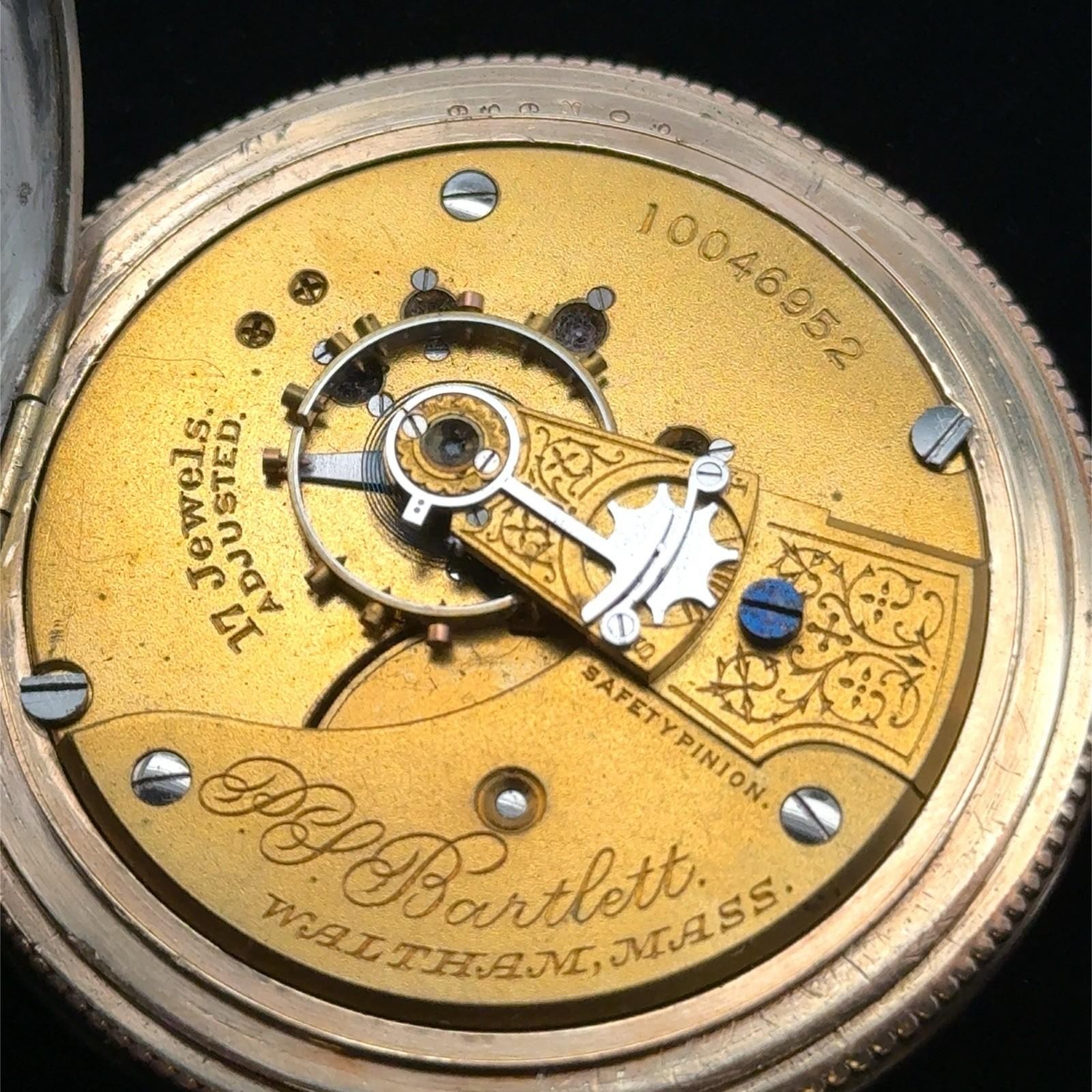 Vintage Waltham 17 Jewel .925 Sterling Silver Case, Flower Inlay Pocket Watch - Image 18