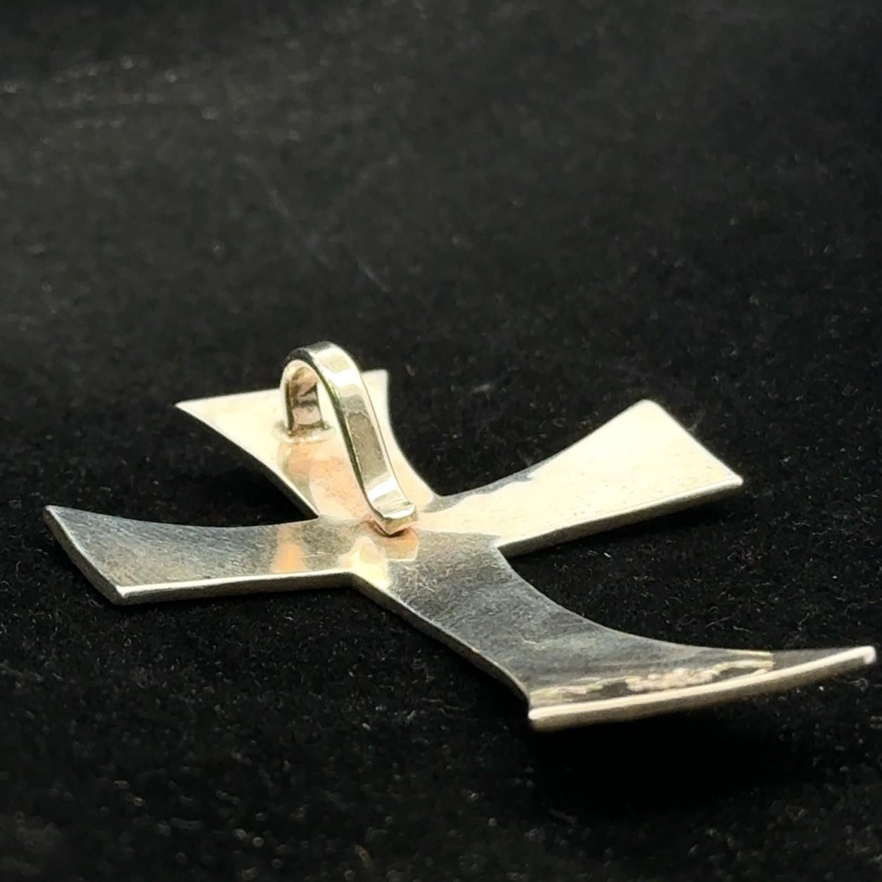 .925 Sterling Silver Hammered Cross, Mexico, 10.6g - Image 5