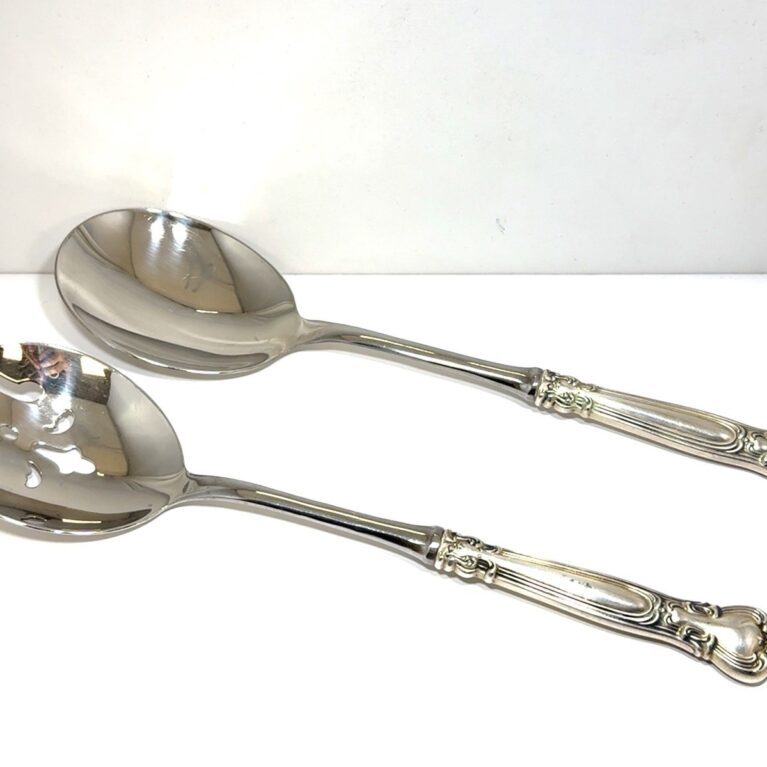 Gorham Chantilly 925 Sterling Silver Handle & Stainless Steel Salad Servers Set