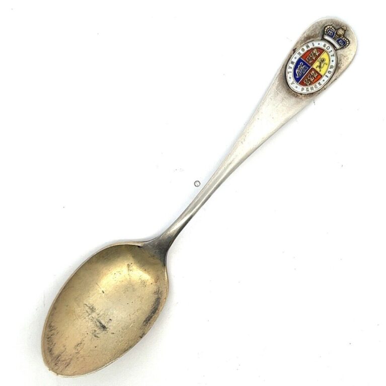 4.5” Honi Soit Qui Maly Pense Royal Coat of Arms 925 Sterling Silver Spoon 12g