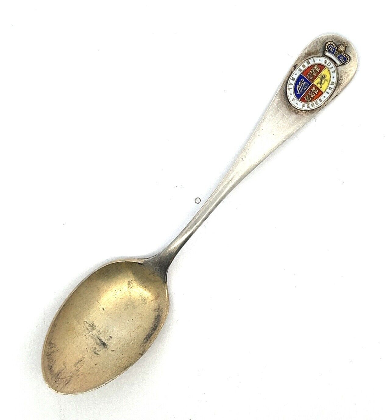4.5” Honi Soit Qui Maly Pense Royal Coat of Arms 925 Sterling Silver Spoon 12g