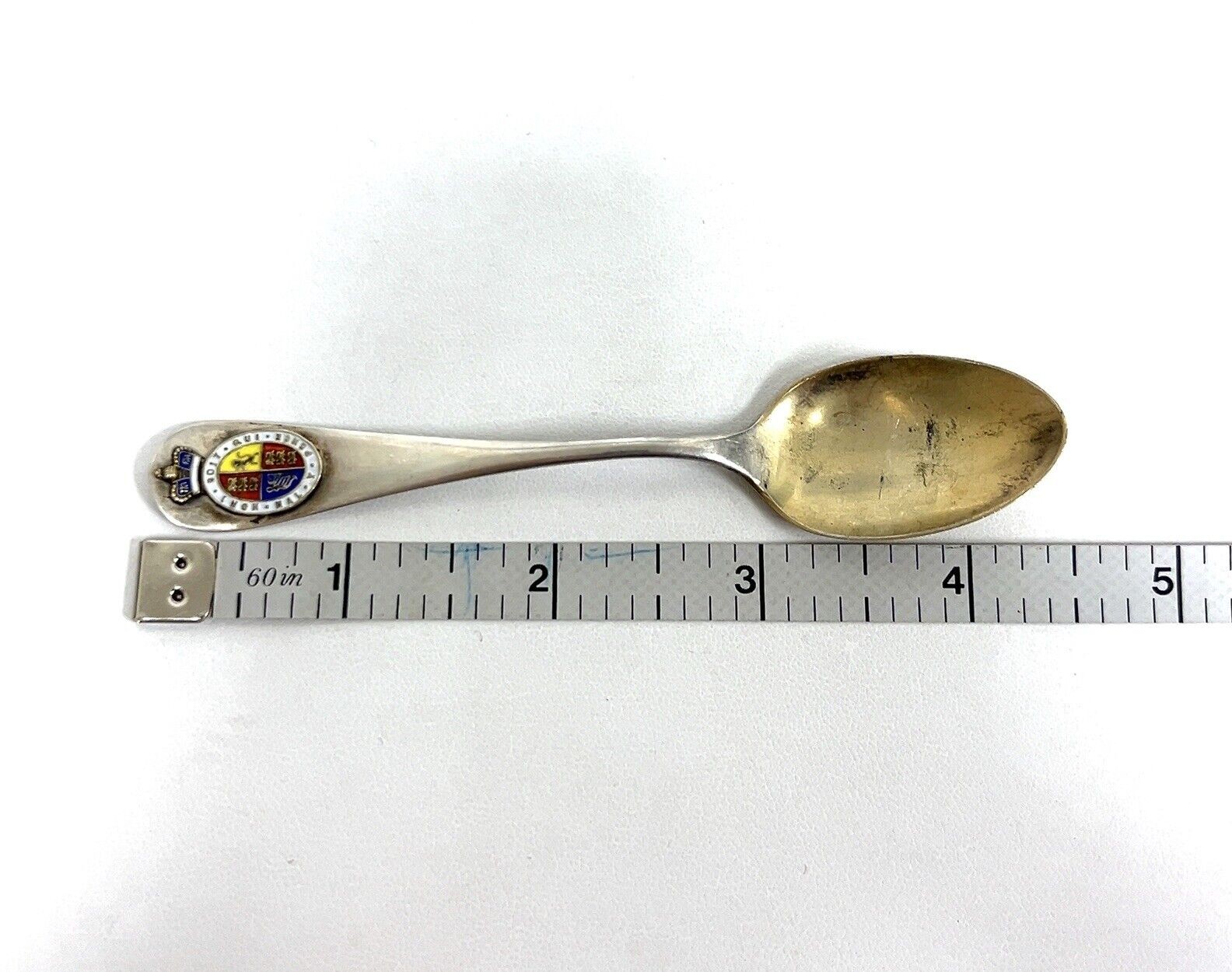 4.5” Honi Soit Qui Maly Pense Royal Coat of Arms 925 Sterling Silver Spoon 12g - Image 5
